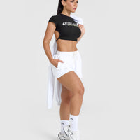 Vintage Open Back Crop T-Shirt with Graphic | Washed Black