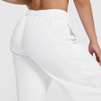 Raw Lounge Wide Leg Jogger with Graphic | White