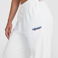 Raw Lounge Wide Leg Jogger with Graphic | White