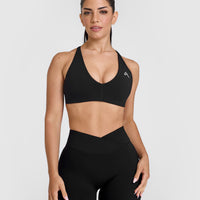 Unified Micro Bralette White Logo | Black
