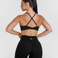 Unified Micro Bralette White Logo | Black