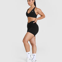 Unified Micro Bralette White Logo | Black