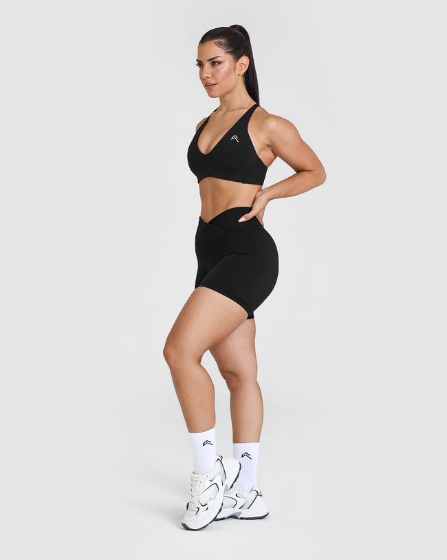 Unified Micro Bralette White Logo | Black