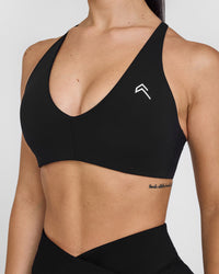 Unified Micro Bralette White Logo | Black