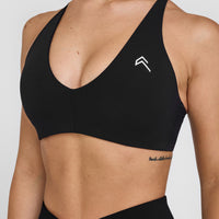 Unified Micro Bralette White Logo | Black