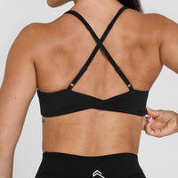 Unified Micro Bralette White Logo | Black