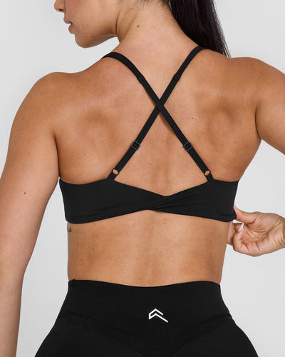 Unified Micro Bralette White Logo | Black