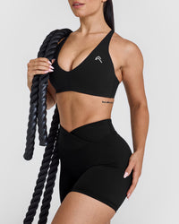 Unified Micro Bralette White Logo | Black