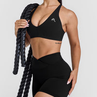 Unified Micro Bralette White Logo | Black