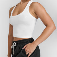Cotton Icon Mid Vest | White