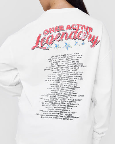 OA Tour Graphic Washed Long Sleeve Top | White