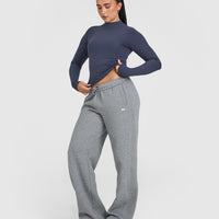 Mellow™ Rib Mock Neck Long Sleeve Top | True Blue