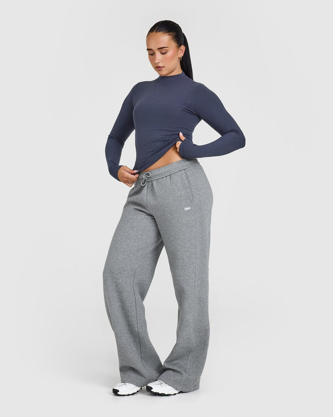 Mellow™ Rib Mock Neck Long Sleeve Top | True Blue