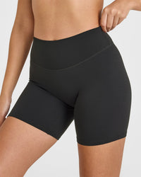 SoftMotion™ Shorts 6" with White Logo | Soft Black