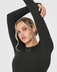 Mellow™ Rib Long Sleeve Top | Soft Black