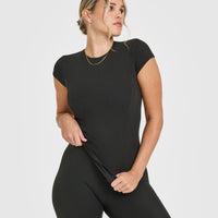 Mellow™ Rib T-Shirt | Soft Black