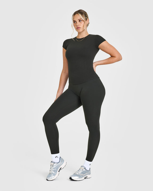 Mellow™ Rib T-Shirt | Soft Black