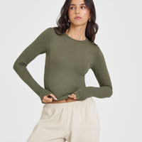 Mellow™ Rib Mid Long Sleeve Top | Alpine Green