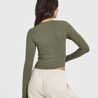 Mellow™ Rib Mid Long Sleeve Top | Alpine Green