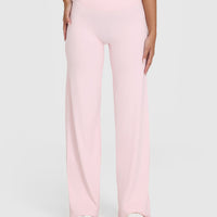 SoftMotion™ Straight Leg Bottoms with White Logo | Ballet Pink