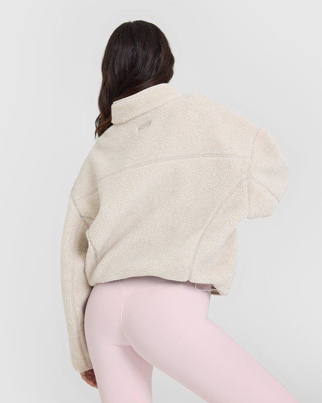 Zip Through Fleece Jacket | Sand