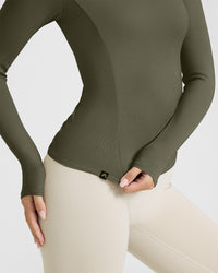 Mellow™ Rib Long Sleeve Top | Alpine Green