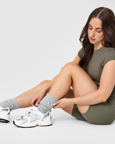 Slouchy Socks 3 Pack | Alpine Green/Sand/Grey