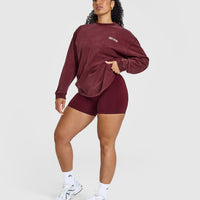Oversized Graphic Washed Long Sleeve Top | Rosewood