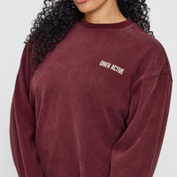 Oversized Graphic Washed Long Sleeve Top | Rosewood