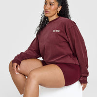 Oversized Graphic Washed Long Sleeve Top | Rosewood