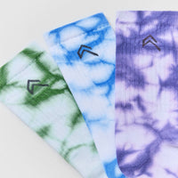 Tie Dye Crew Sock | Glaucous Blue/Iced Green/Iris Purple
