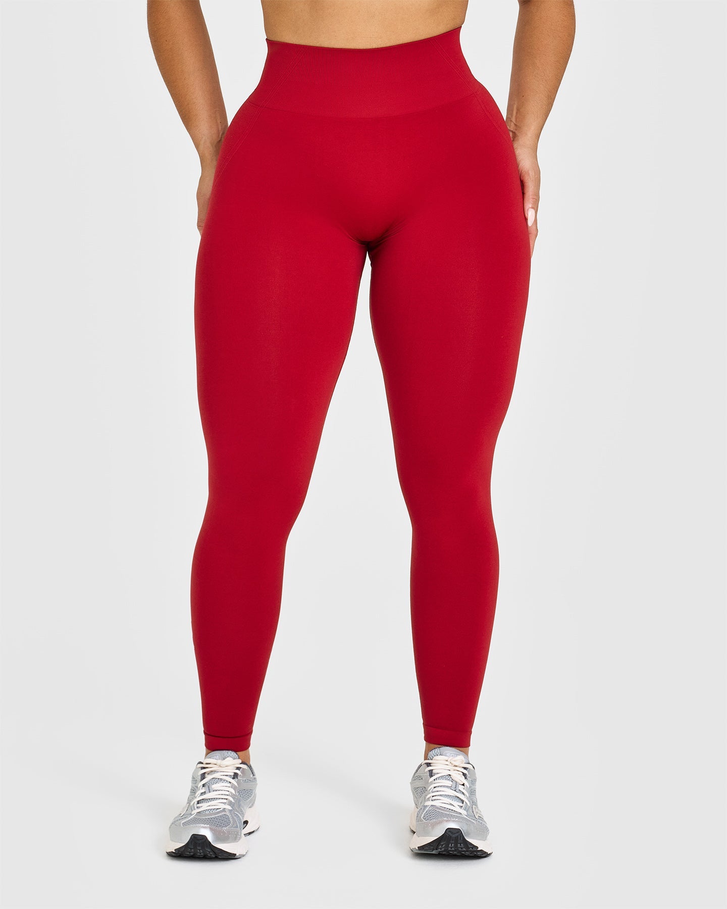 Effortless Seamless Leggings with White Logo | Toasted Red