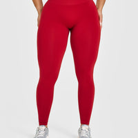 Effortless Seamless Leggings with White Logo | Toasted Red