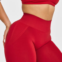 Effortless Seamless Leggings with White Logo | Toasted Red