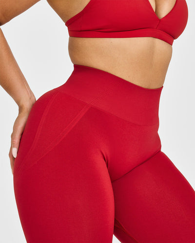 Effortless Seamless Leggings with White Logo | Toasted Red