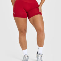 Effortless Seamless Shorts with White Logo | Toasted Red