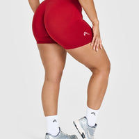 Effortless Seamless Shorts with White Logo | Toasted Red