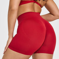 Effortless Seamless Shorts with White Logo | Toasted Red