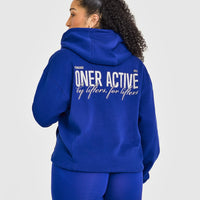Foundations Zip Through Hoodie With Printed Graphic | Strong Blue