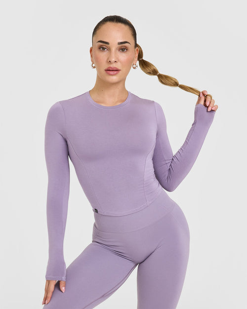 Oner Modal Mellow™ Soft Mid Long Sleeve Top | Soft Purple
