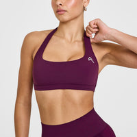 EasyLift™ Halter Bralette with White Logo | Ripe Fig