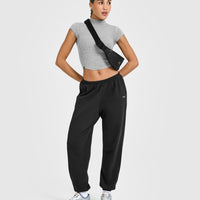 Mellow™ Rib Mid Mock Neck T-Shirt | Charcoal Marl