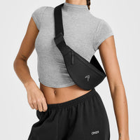 Mellow™ Rib Mid Mock Neck T-Shirt | Charcoal Marl