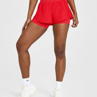 Unified Double Layer Shorts | Muscle Mommy Red