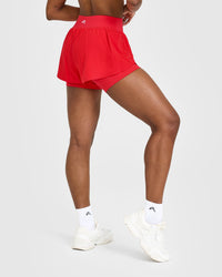 Unified Double Layer Shorts | Muscle Mommy Red