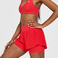Unified Double Layer Shorts | Muscle Mommy Red