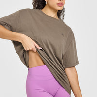 Classic Oversized Lightweight T-Shirt | Moss Brown