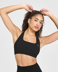 Timeless Square Neck Sports Bra | Black