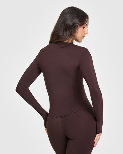 Mellow™ Soft Long Sleeve Top | Plum Brown