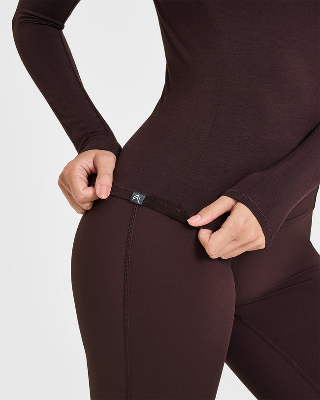 Mellow™ Soft Long Sleeve Top | Plum Brown